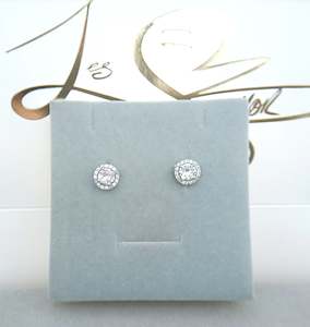 #189 Classic Crystal Halo Stud Earrings