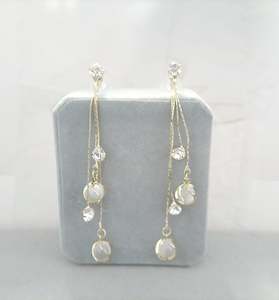 #124 Long Chain Rhinestone Dangle Earrings