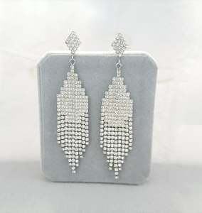 #059 Rhinestone Fringe Tassel Earrings