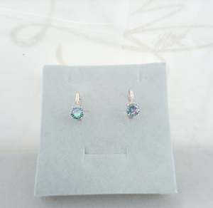 #048 Iridescent Premium Crystal Huggie Earrings