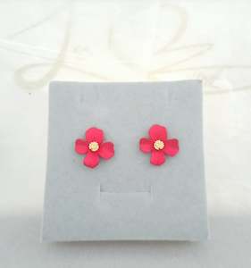 Fashion Statement Jewellery: #036 Red Floral Stud Earrings