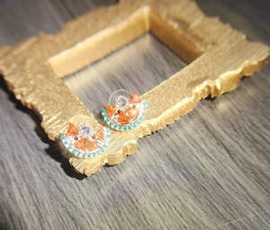 Premium Crystal Jewellery Collection: #146 Watermelon Slice Premium Crystal Stud Earrings