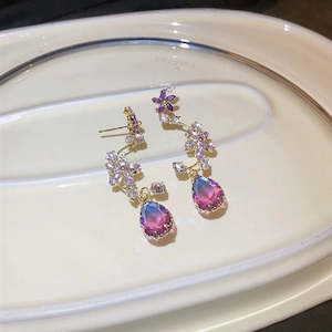 Premium Crystal Jewellery Collection: Ombre #005 | Premium Crystal | Sterling Silver Plated Earrings