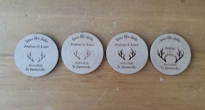 Wedding Collection: Wedding Save the Date Antler Engraved Token