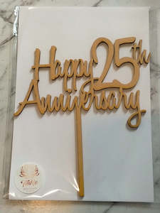Wedding Collection: Happy 25th Anniversary cake topper