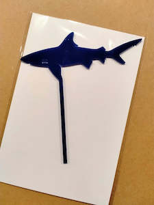 End Of Range Items: Shark Cake Topper - Blue acrylic