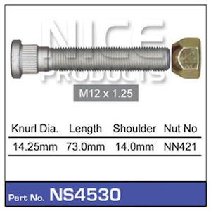 Brakes Brake Wheel Nuts: PRODUCTS WHEEL STUD AND NUT NS4530