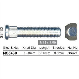 Brakes Brake Wheel Nuts: PRODUCTS WHEEL STUD NS3430