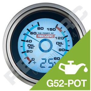 Misc Electrical: Oil pressure and oil temperature gauge with optional temperature disp G52-POT