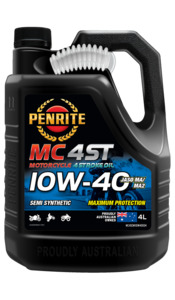 Engine Oil: Motorcycle 4 Stroke Semi Synthetic 10W-40 Engine Oil 4L MC4SEMI10W40004