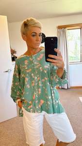 Shirts & Tops: Hana print yoke neck top