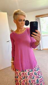 Shirts & Tops: Modal curved hem top