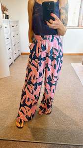 Pants: Cara print wide leg tailored pants