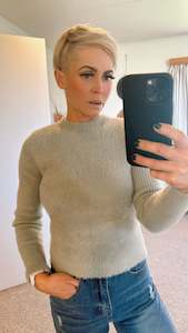 Shirts & Tops: Refuge sage mohair like knit jumper