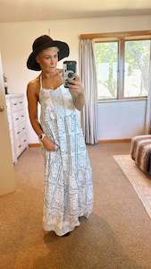 All Dresses Jumpsuits: Printed tie neck maxi dress