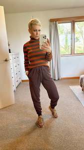 New Pants: Choc brown comfy lounge knit pants