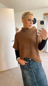 Sale Stuff: Coffee batwing sleeve high neck knit