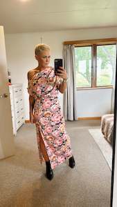 40 Summer Dresses: Asymmetrical floral print side split dress