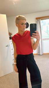 Massive Reductions: Cowl neck burgundy blouse