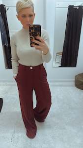 Refuge wine wide leg trousers