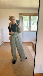 All Dresses Jumpsuits: Suspender lightweight wide leg jumpsuit