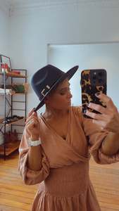 Accessories: Navy Belted Fedora