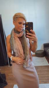 Scarves: Ombre Pink & green crinkle scarf