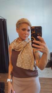 Scarves: Star khaki scarf