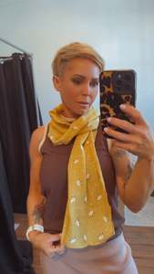 Scarves: Yellow crown scarf