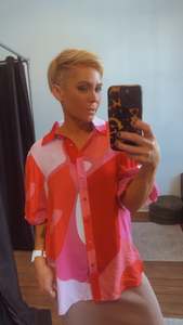 So Instyle bold print balloon sleeve shirt