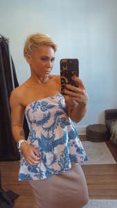 Tops: Refuge Cotton Candy Capsule strapless top