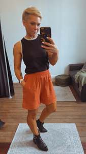 All Shorts: So Instyle Linen Viscose frayed panel shorts