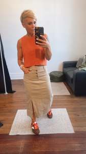 All Shorts: So Instyle Cotton Drill Skirt Mocha