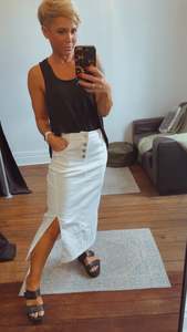 So Instyle Cotton Drill Split ALine Skirt