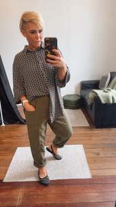 All Pants: Olive Corduroy Slouch Pants