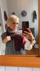 Scarlet Red Ombre Crinkle Scarf