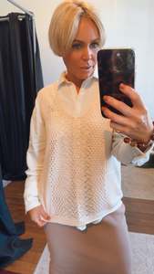 Tops: Crochet Cream Vest