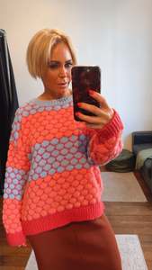 Wool Blend Colorful Hexagon Knit Jumper