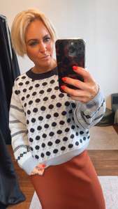 Tops: Wool Blend  Polka Dot Jumper