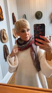 Accessories: Bordeaux & Grey Ombre Crinkle Scarf