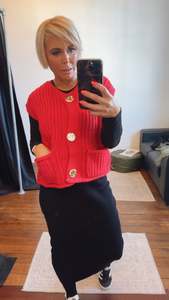 Tops: Red Gold button knit vest