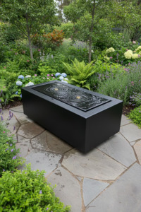 Garden Features: The Hanmer Double Table Top Water Feature Black