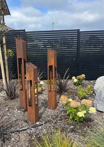 Garden Features: Corten Torches