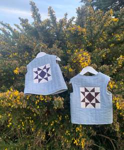 Unisex Baby Top: Child Crystal Star Wool Quilt Vest