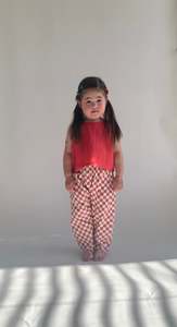 Unisex Kids Bottoms: Unisex Child Checkered Cotton Pants