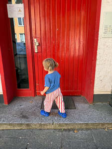 Unisex Kids Bottoms: Unisex Child Popcorn Stripe Cotton Pants