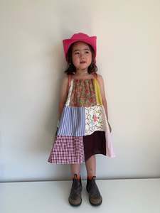 Girls Dresses: Girls Patchwork Dress/One of a kind