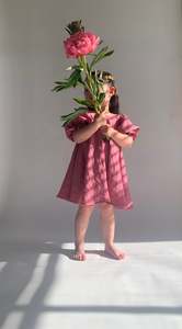 Linen Peony Dress