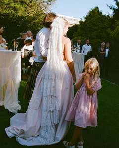 Girls Puff Sleeve Tiered Dress