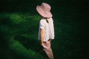 Child Floral Wallpaper Wide Brim Sun Hat